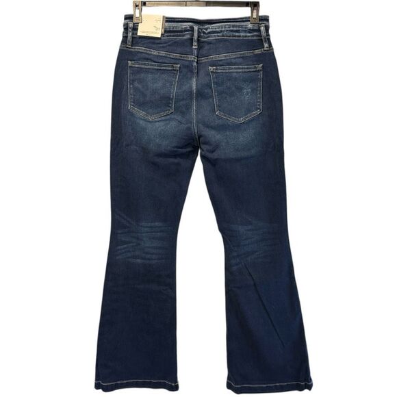 Kancan High Rise Curvy Dark Wash Button Fly Flare NWT - Picture 12 of 16